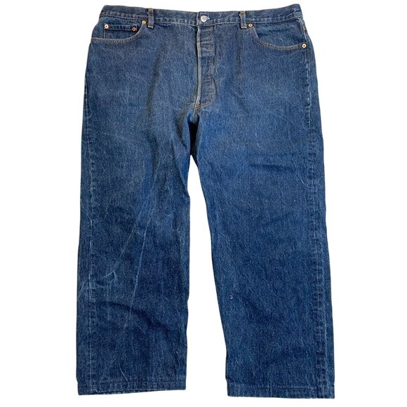 Levis Mens 501XX Jeans 48x24 Hemmed Original Riveted Relaxed Fit 100% Cotton Den - Picture 1 of 10